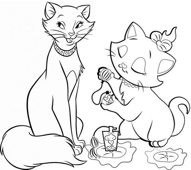 Marie and Duchess Aristocats Coloring Page for Kids