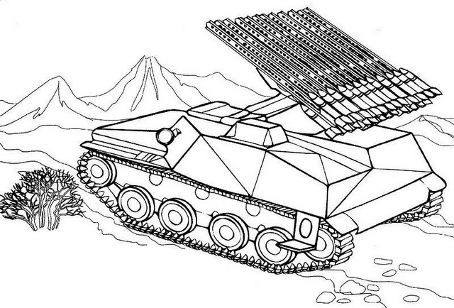 Russian tank war military coloring pages