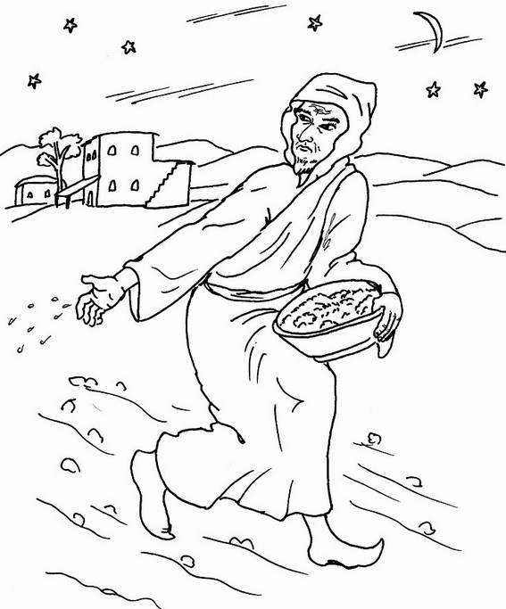 The Parable of Sower Preschool Coloring Page