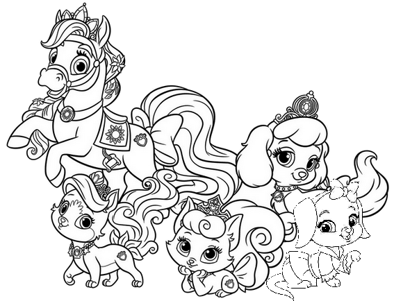 Whisker Haven Characters Coloring Page