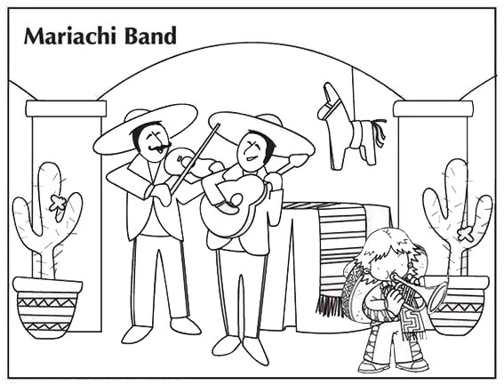mariachi band coloring pages
