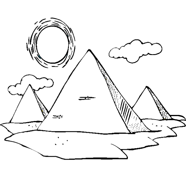 pyramid desert coloring page