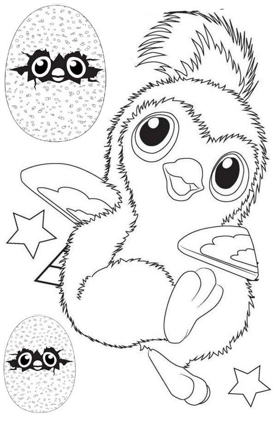 Hatchimals White Penguala Coloring Page