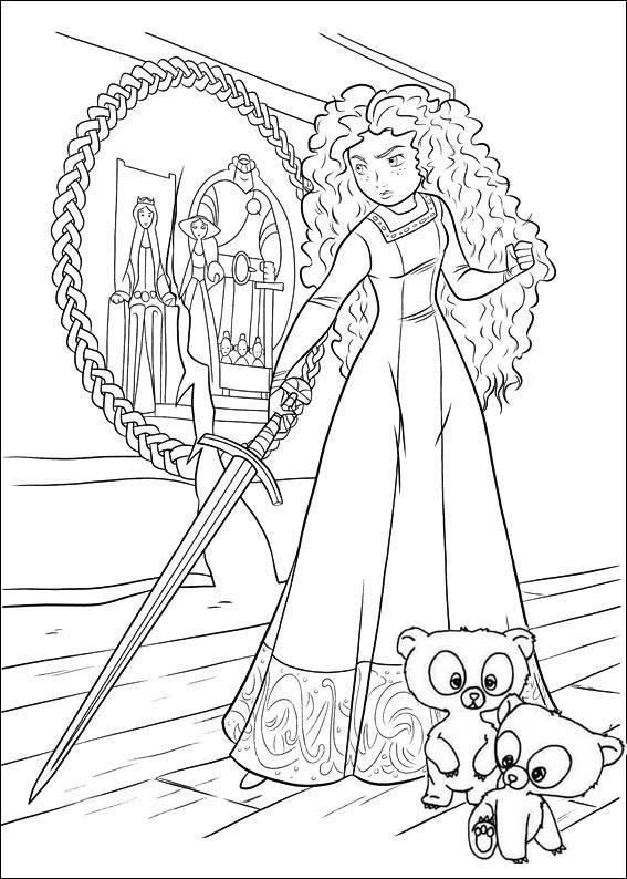 princess merida disney brave coloring page