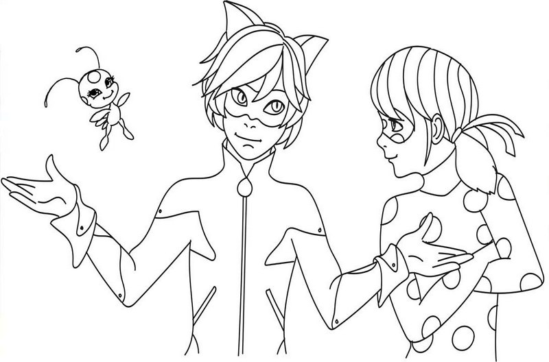 Tales of Ladybug Cat Noir Animated Series Coloring Page