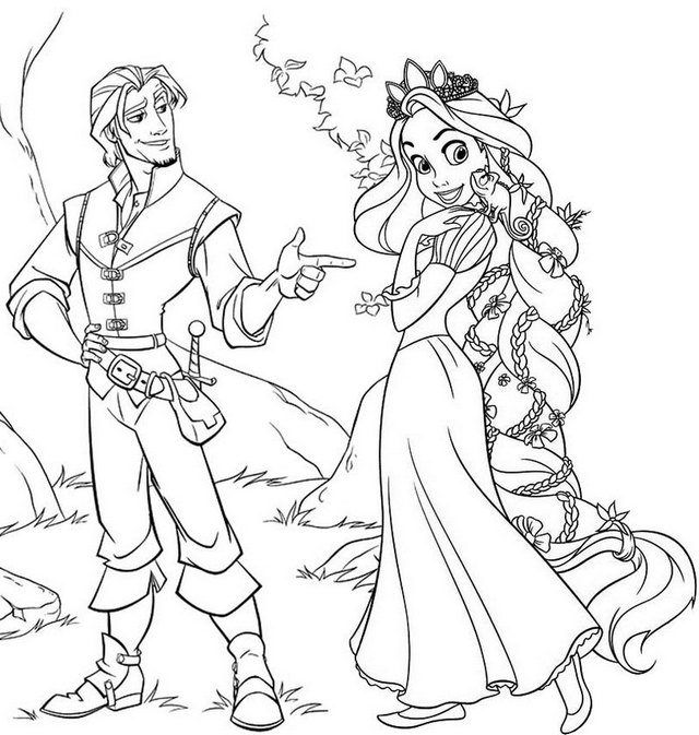Best Disney Tangled Rapunzel Coloring Page for Little Girls