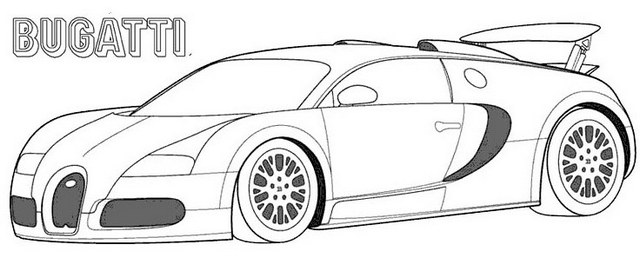 Bugatti Chiron car coloring page