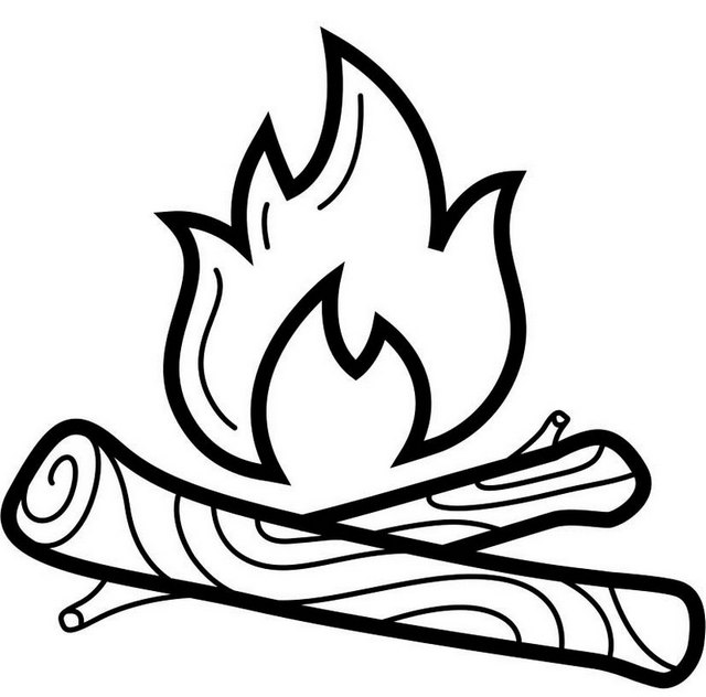 campfire clipart coloring page