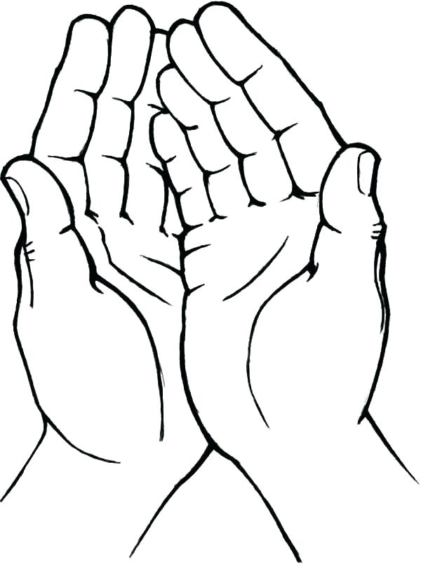 hands of prayer coloring page for kids