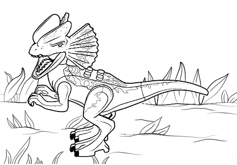 jurassic world dilophosaurus coloring page