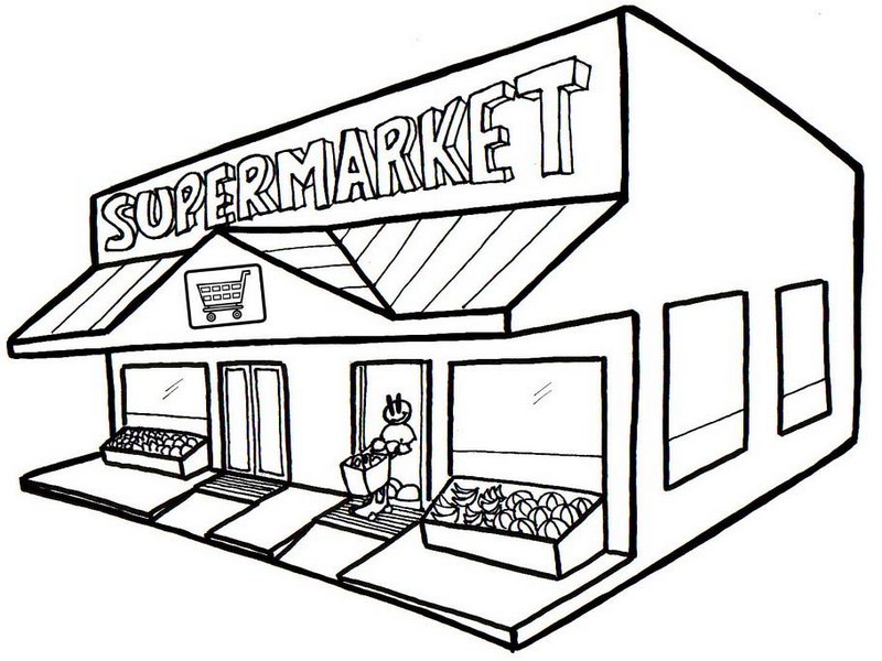 Best Grocery Store Coloring Page