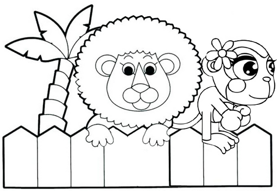 Best Zoo Animal Cartoon Coloring Page