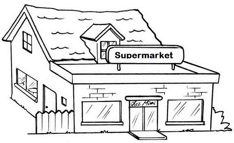 Lux Supermarket Coloring Page