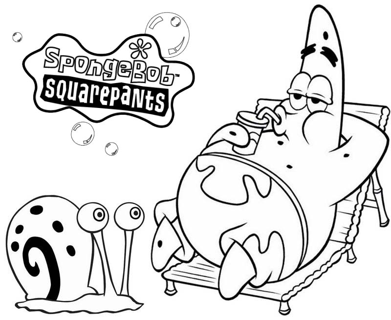 Patrick Star and Gary Coloring Page