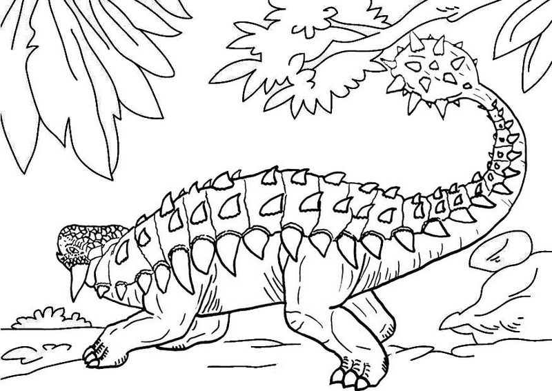 ankylosaurus armoured dinosaur coloring page