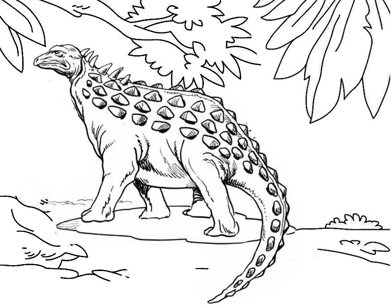 ankylosaurus habitat coloring page