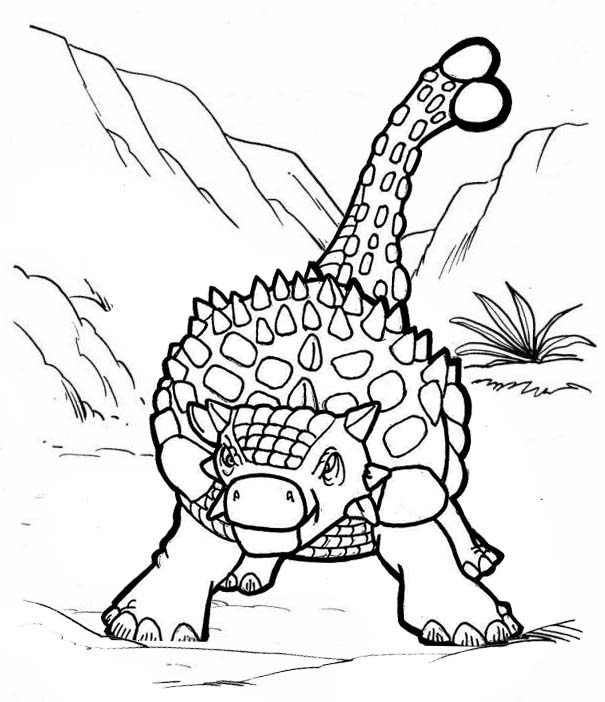 fused lizard ankylosaurus coloring page