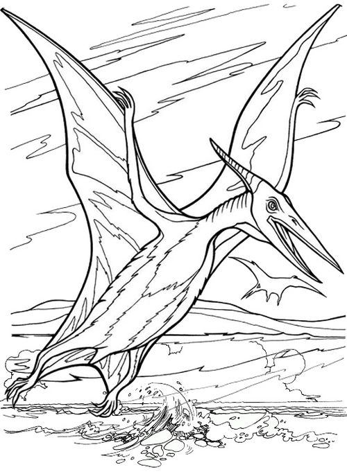 great pterodactyl coloring page