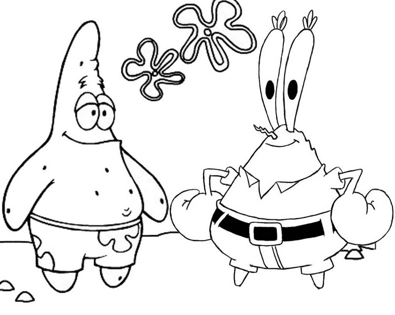patrick star and mr krabs coloring pages
