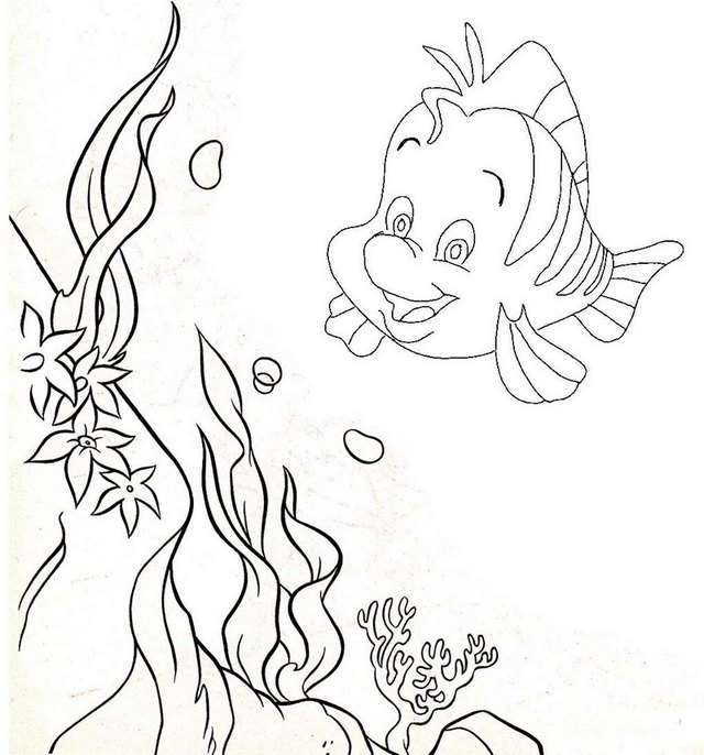 Flounder Underwater Coloring Page