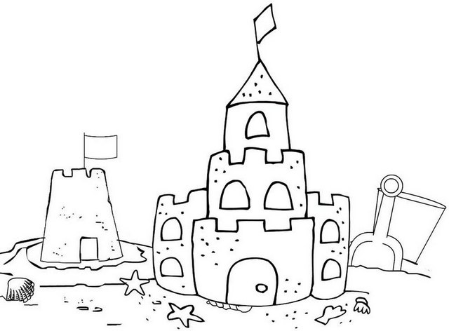 beautiful sand castle coloring page