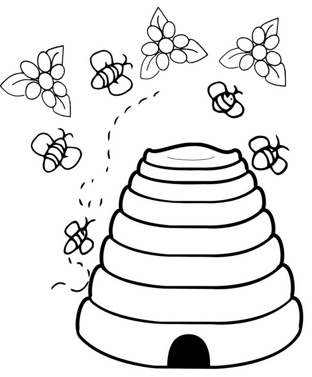 best beehive coloring page for children