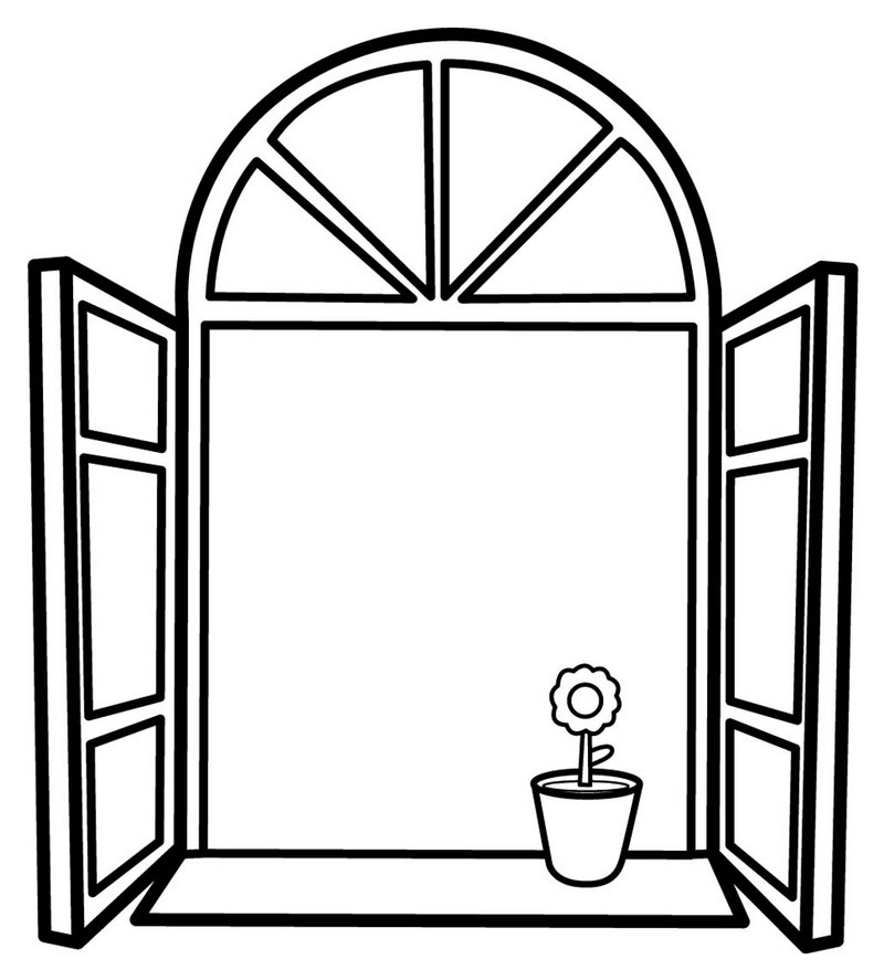 traditional window coloring page