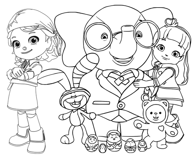 All Characters of Rainbow Ruby Coloring Page