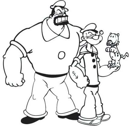 Bluto Popeye Cartoon Coloring Page