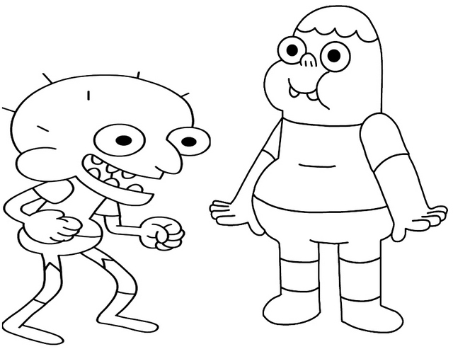 Clarence wendle and Ryan Sumo from Clarence animated series coloring page