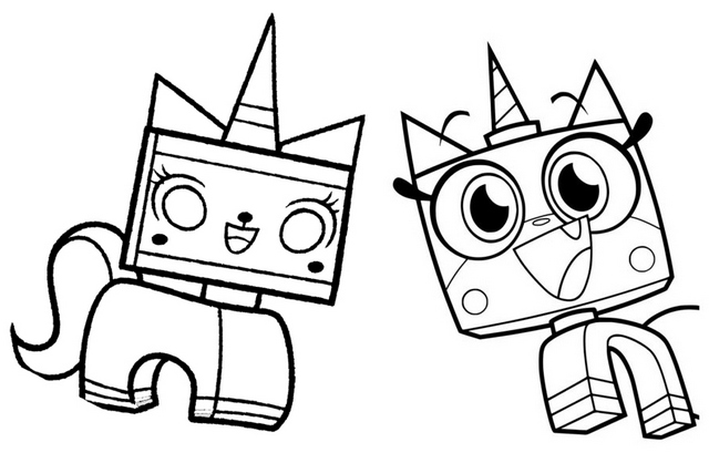 Cute Unikitty Lego Coloring Page