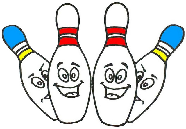 Fun Bowling Cartoon Smiling Coloring Page