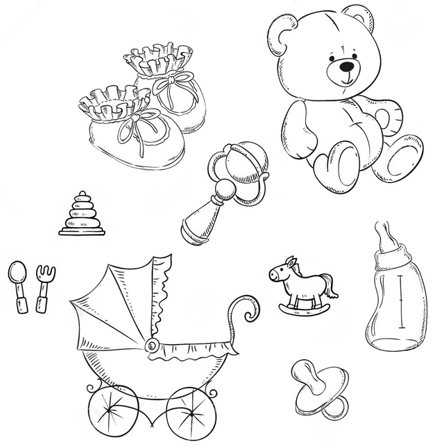 Newborn Essentials Checklist Coloring Page