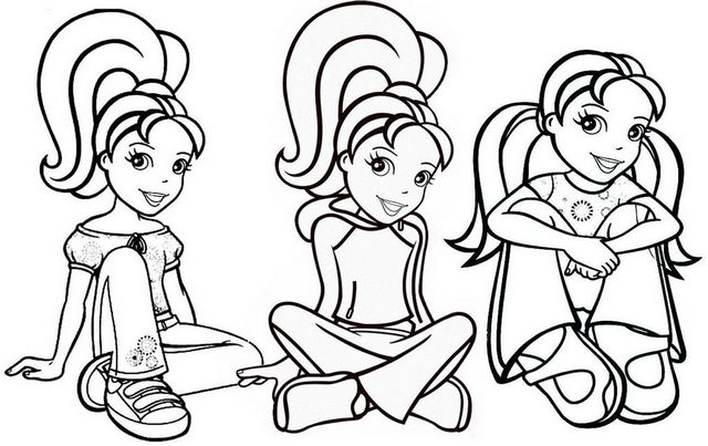 Polly in different styles Coloring Page
