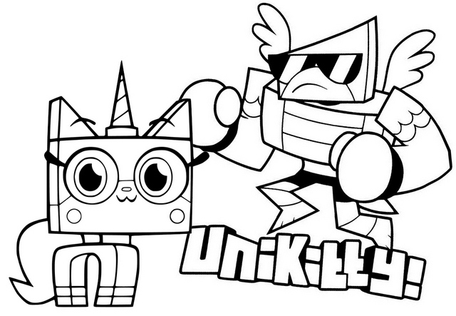 Princess Unikitty and Hawkodile Coloring Page