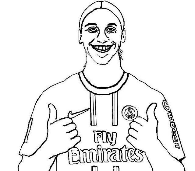 Zlatan Ibrahimovic Striker Coloring Page