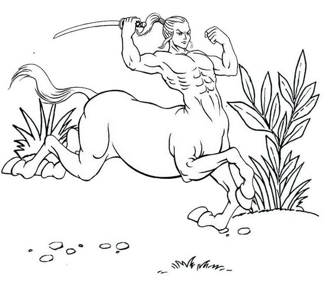 best male centaur coloring pages