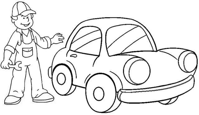 best service mechanic coloring page for boy