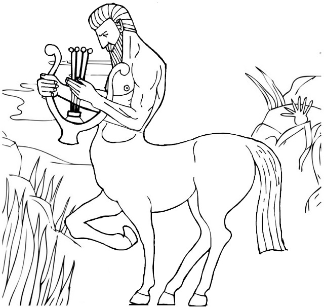 centaur playing lute coloring pages