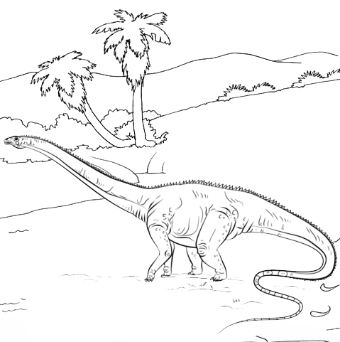 diplodocus cartoon coloring page