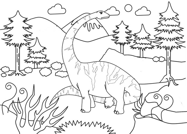 diplodocus land before time coloring page
