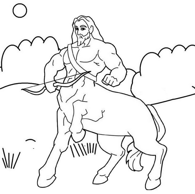 mythical centaur with bow and arrow coloring pages