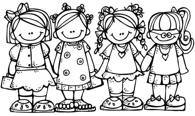 BFF Coloring Page of Friends for Girls