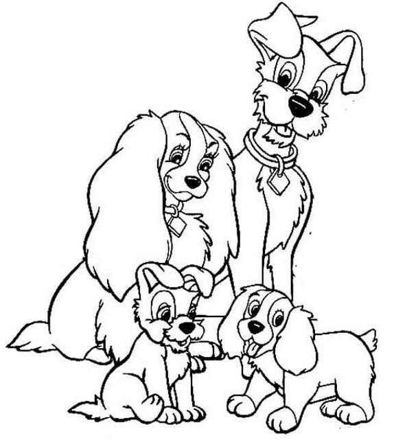 Best Lady and the Tramp Coloring Page for Kids