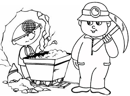 Coal Mining Coloring Page