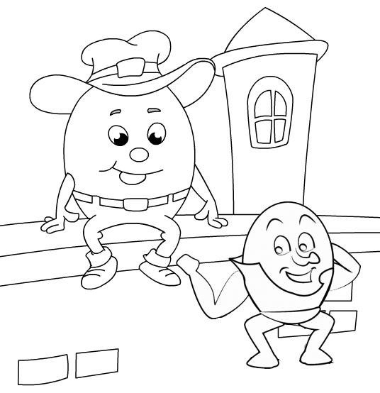 Cute and Fun Humpty Dumpty All the Kings Men Coloring Pages