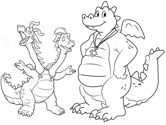 Ord Zak and Wheezie Coloring Page of Dragon Tales