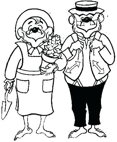 berenstain bears planting on the garden coloring page