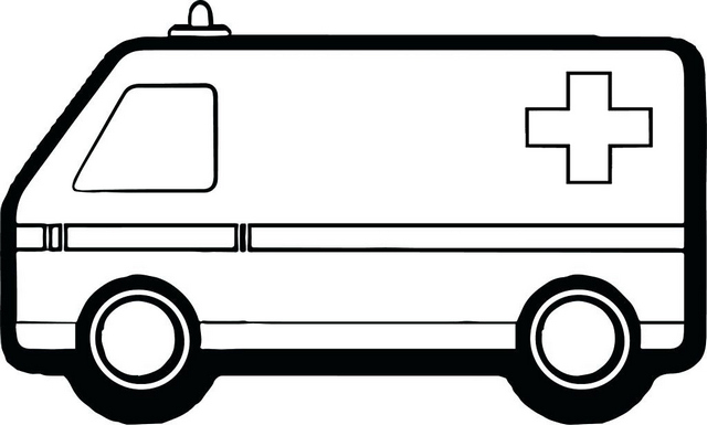 Ambulance Car Red Cross Coloring Page