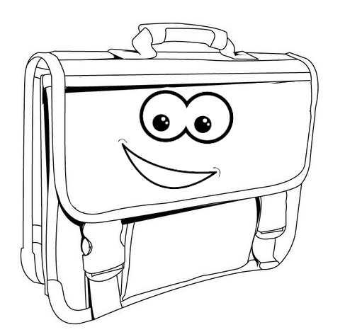 Cartoon Bag Smiling Coloring Page